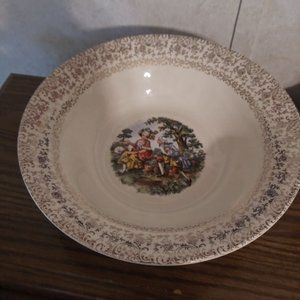 Cronin China Co. Dancing Colonial Couple 9 3/8" Ro